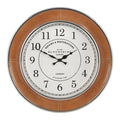 Orsina Churchill Small Wall Clock – Tan Genuine Leather Decor