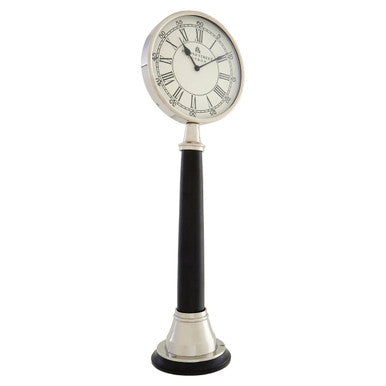 Orsina Kensington Townhouse Large Table Clock – Black and Silver