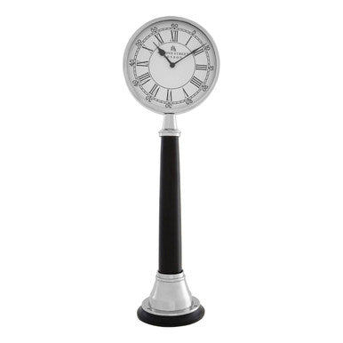 Orsina Kensington Townhouse Large Table Clock – Black and Silver