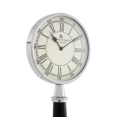 Orsina Kensington Townhouse Large Table Clock – Black and Silver