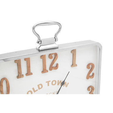 Orsina Hampstead Square Wall Clock – Silver Pocket Watch Style
