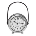 Orsina Globe Large Table Clock – Silver Metal Spherical World Map
