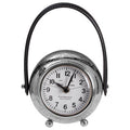 Orsina Globe Small Table Clock – Silver Metal Spherical Desk Decor