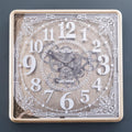 Orsina Carlin Antique Gold Square Wall Clock – Industrial Metal Decor