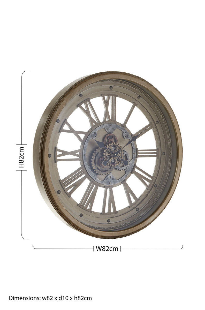 Orsina Cassop Wall Clock – Antique Gold Neoclassical Roman Numeral Clock