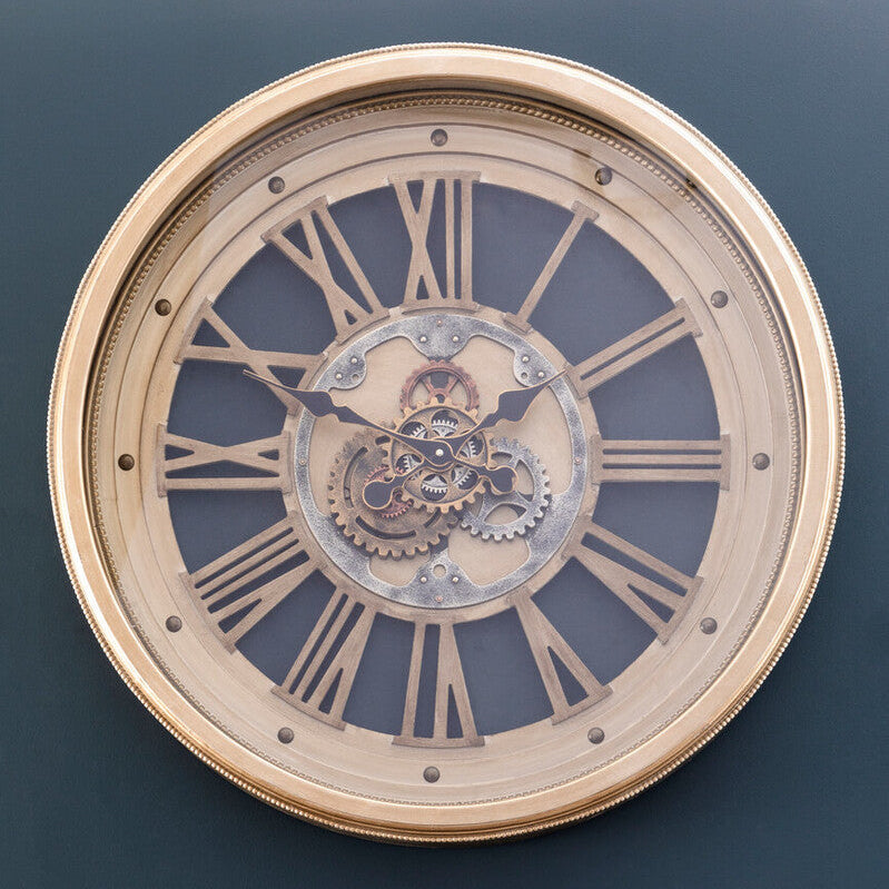 Orsina Cassop Wall Clock – Antique Gold Neoclassical Roman Numeral Clock