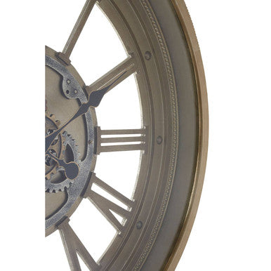 Orsina Cassop Wall Clock – Antique Gold Neoclassical Roman Numeral Clock