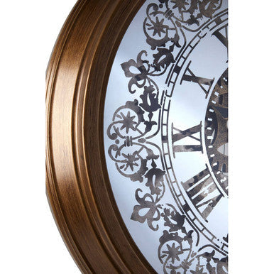 Orsina Cayton Industrial Wall Clock – Antique Gold Steampunk Design