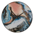 Orsina Celina Pink and Blue Wall Clock – Modern Printed Glass Decor