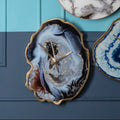 Orsina Celina Agate Effect Wall Clock – Multicolour Glass & Gold