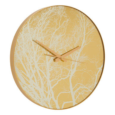 Orsina Celina Gold Branch Wall Clock – Nature Inspired Glass Decor