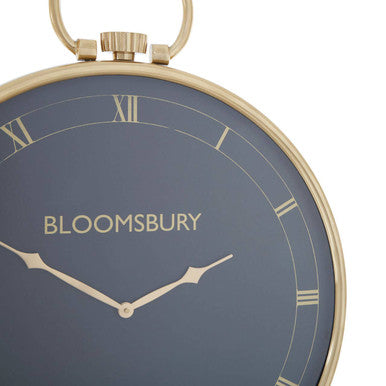 Orsina Mateo Large Wall Clock – Black and Gold Pocket Watch Design