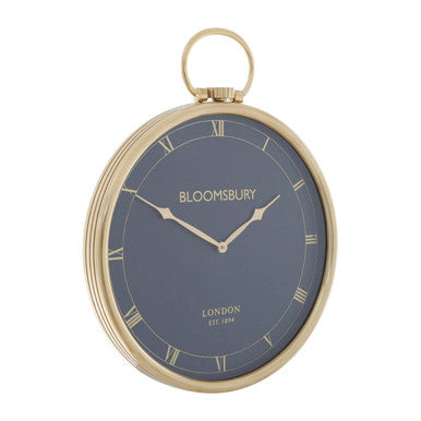 Orsina Mateo Pocket Watch Wall Clock – Small Black and Gold Vintage