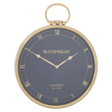 Orsina Mateo Pocket Watch Wall Clock – Small Black and Gold Vintage