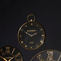 Orsina Mateo Pocket Watch Wall Clock – Small Black and Gold Vintage