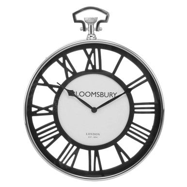 Orsina Mateo Nickel Pocket Style Wall Clock | Vintage Roman Numerals