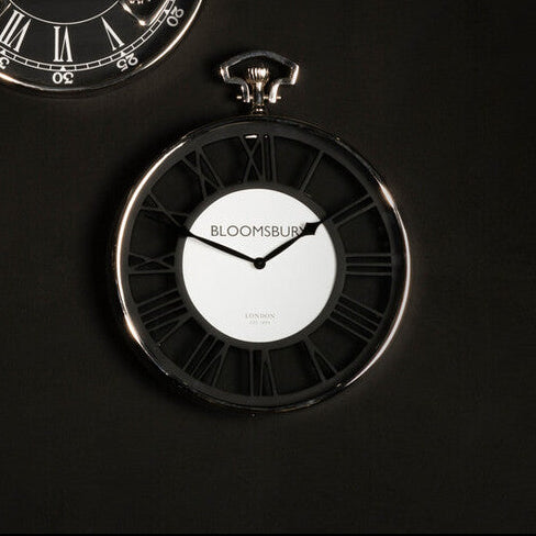 Orsina Mateo Nickel Pocket Style Wall Clock | Vintage Roman Numerals