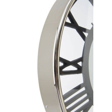 Orsina Mateo Nickel Pocket Style Wall Clock | Vintage Roman Numerals