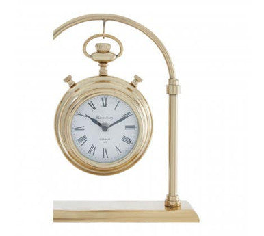Orsina Hampstead Small Round Mantel Clock – Brass Vintage Table Decor
