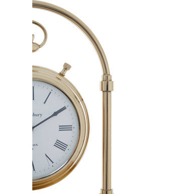 Orsina Hampstead Large Round Mantel Clock – Polished Gold Vintage Style