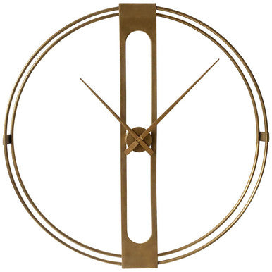 Orsina Beauly Gold Dual Ring Wall Clock – Modern Metal Geometric Decor