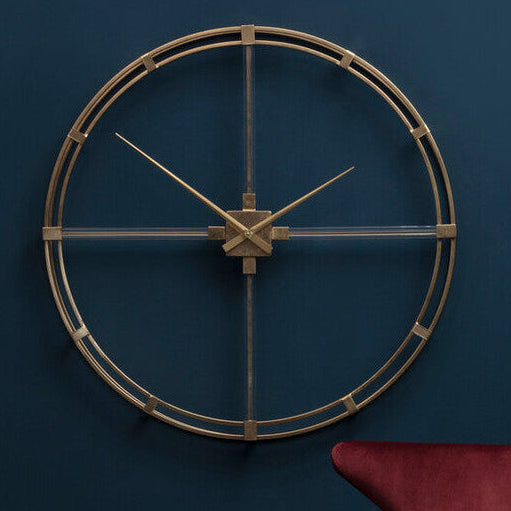 Orsina Beauly Gold Metal Wall Clock – Architectural Modern Wall Art