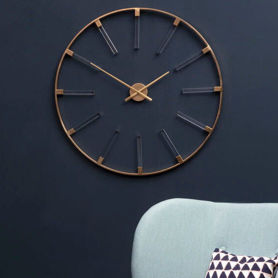 Orsina Beauly Gold Round Wall Clock – Minimalist Metal Ring Design