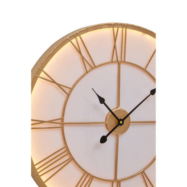 Orsina Genova Small LED Wall Clock – Gold and White Modern Decor