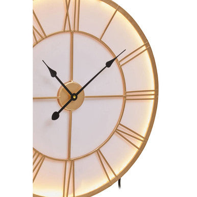 Orsina Genova Small LED Wall Clock – Gold and White Modern Decor
