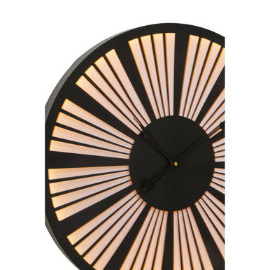 Orsina Genova Small LED Wall Clock – Black and White Radial Design
