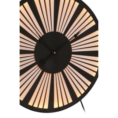 Orsina Genova Small LED Wall Clock – Black and White Radial Design