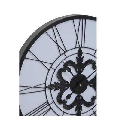 Orsina Genova LED Wall Clock – Black and White Roman Numeral Decor