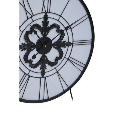 Orsina Genova LED Wall Clock – Black and White Roman Numeral Decor