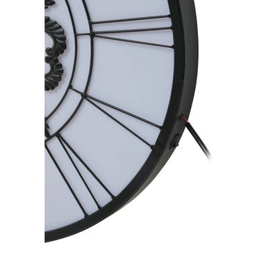 Orsina Genova LED Wall Clock – Black and White Roman Numeral Decor