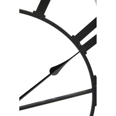 Orsina Genova Black Metal Wall Clock – Modern Roman Numeral Timepiece