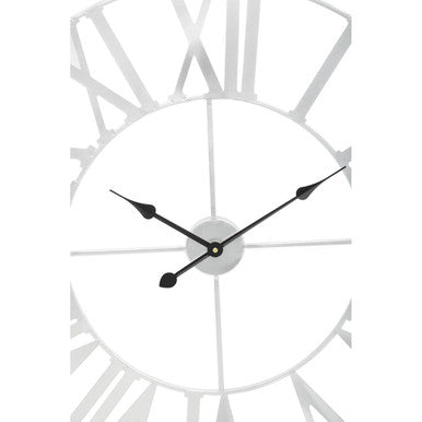 Orsina Genova Silver Metal Wall Clock – Modern Minimalist Quartz Decor