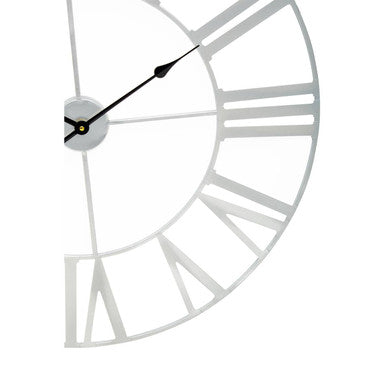 Orsina Genova Silver Metal Wall Clock – Modern Minimalist Quartz Decor