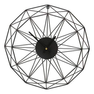 Orsina Genova Small Black Metal Wall Clock – Modern Quartz Timepiece