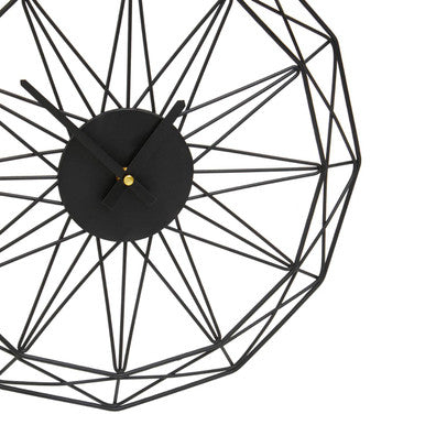 Orsina Genova Small Black Metal Wall Clock – Modern Quartz Timepiece