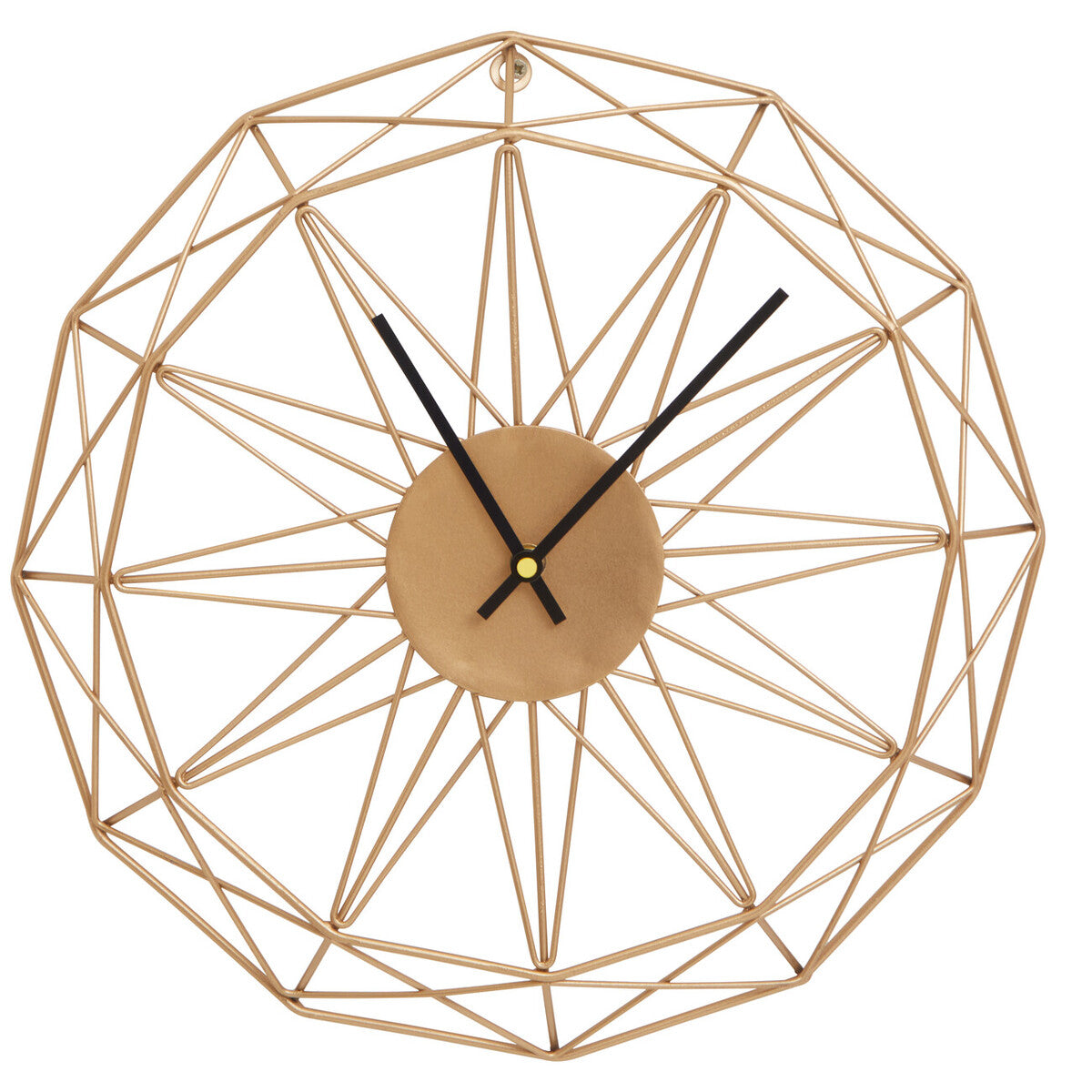 Orsina Genova Small Gold Metal Wall Clock – Modern Geometric Design