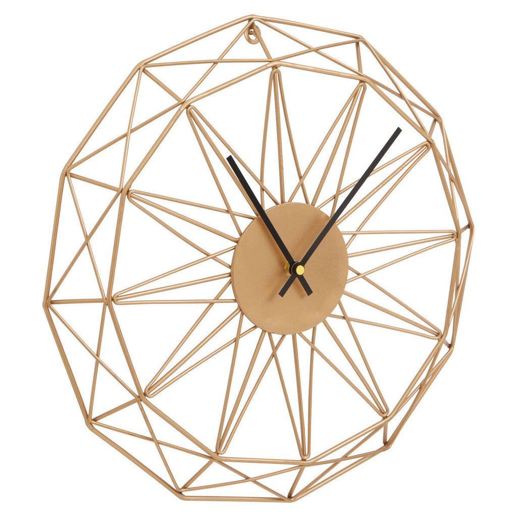 Orsina Genova Small Gold Metal Wall Clock – Modern Geometric Design