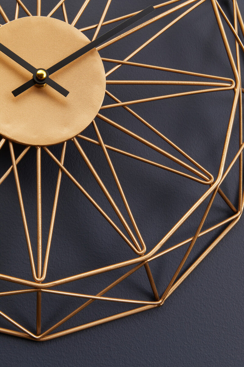 Orsina Genova Small Gold Metal Wall Clock – Modern Geometric Design