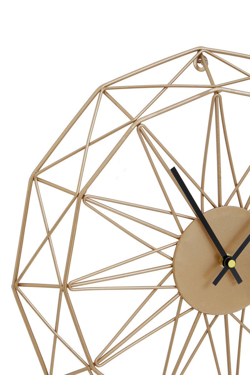 Orsina Genova Small Gold Metal Wall Clock – Modern Geometric Design