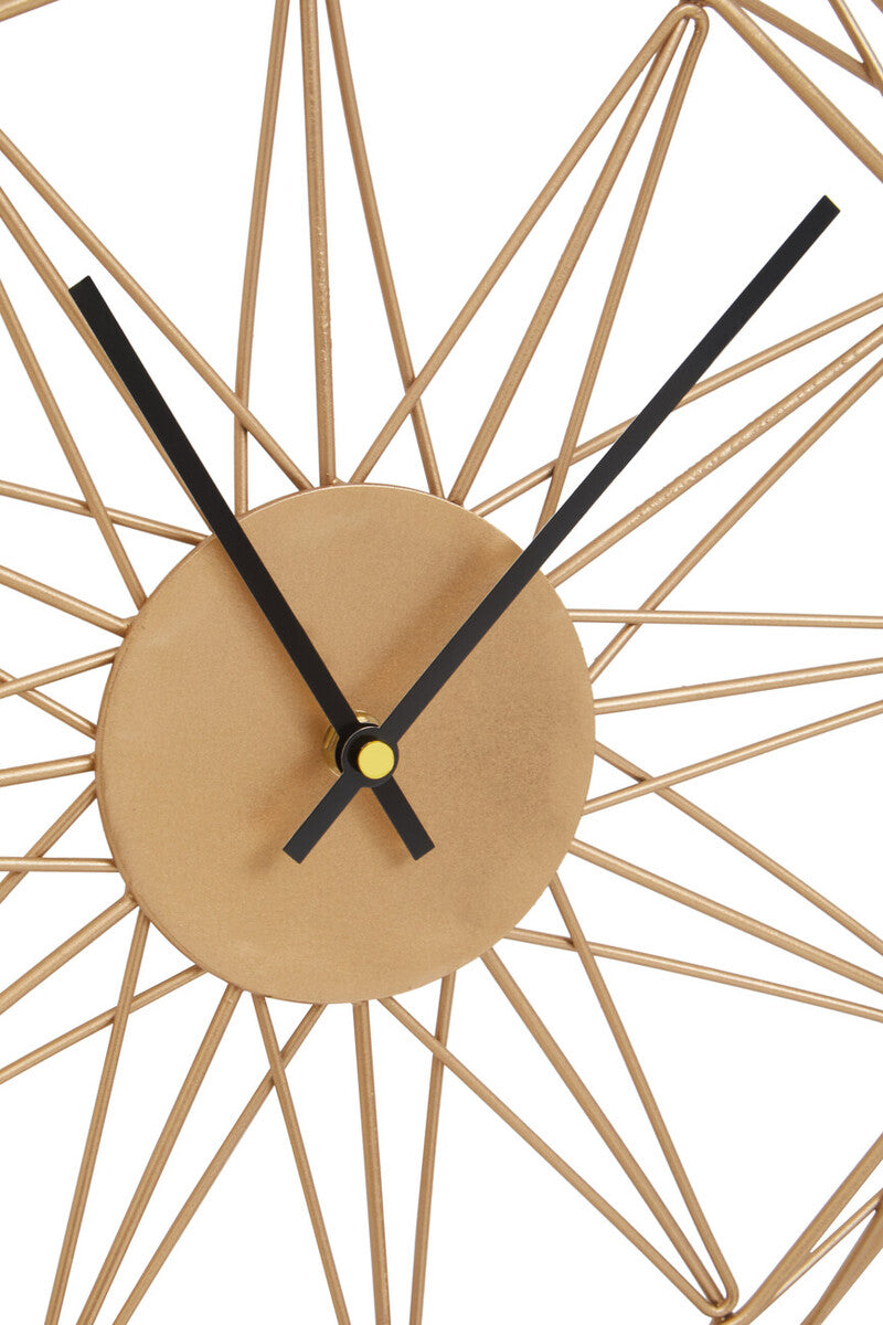 Orsina Genova Small Gold Metal Wall Clock – Modern Geometric Design