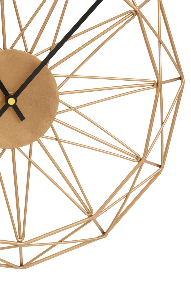 Orsina Genova Small Gold Metal Wall Clock – Modern Geometric Design