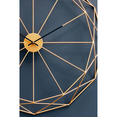 Orsina Genova Geometric Gold Metal Wall Clock – Modern Minimalist Decor