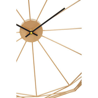 Orsina Genova Geometric Gold Metal Wall Clock – Modern Minimalist Decor