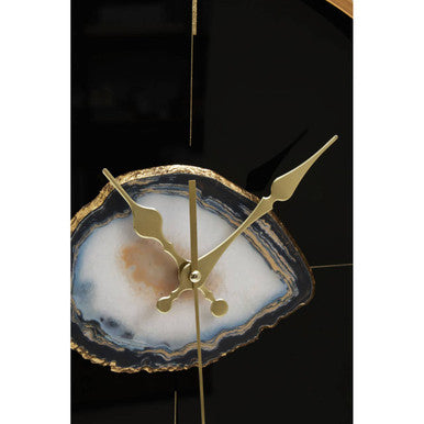 Orsina Celina Modern Wall Clock – Black and Gold Round Quartz Clock