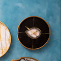 Orsina Celina Modern Wall Clock – Black and Gold Round Quartz Clock