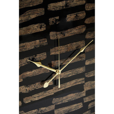 Orsina Celina Modern Wall Clock – Black and Gold Glass Timepiece